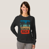 Costa Rica Souvenir Travel Vaction Trip Retro Sun T-shirt (Voorkant volledig)