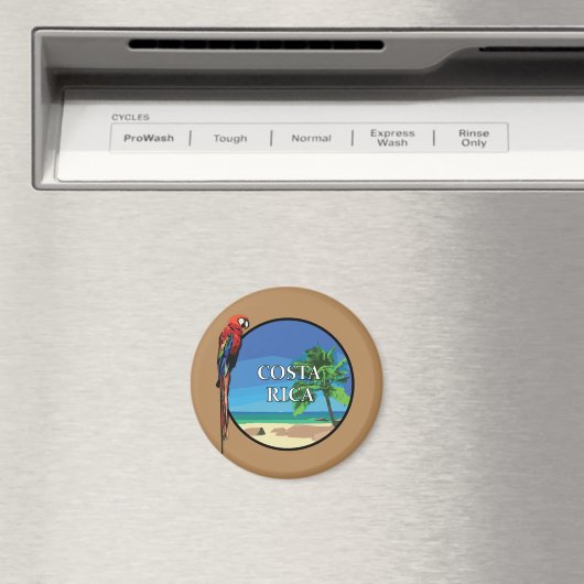 Costa Rica - Standaard, 2¼ inch ronde magneet (Insitu (Vaatwasser))