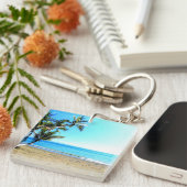 Costa Rica, strand met palmboom Sleutelhanger (Voorkant Rechts)