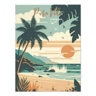 Costa Rica Strand Pura Vida Foto Afdruk