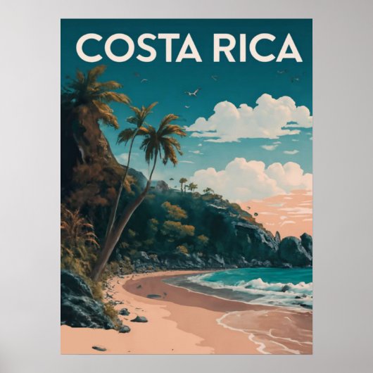 Costa Rica Strand Pura Vida Poster (Voorkant)