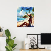 Costa Rica Strand Pura Vida waterverf Poster (Thuiskantoor)