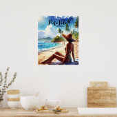 Costa Rica Strand Pura Vida waterverf Poster (Keuken)