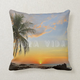 Costa Rica Sunset Beach Pura Vida Throw Pillow Kussen