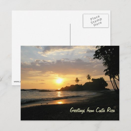 Costa Rica Sunset Briefkaart (Voorkant / Achterkant)
