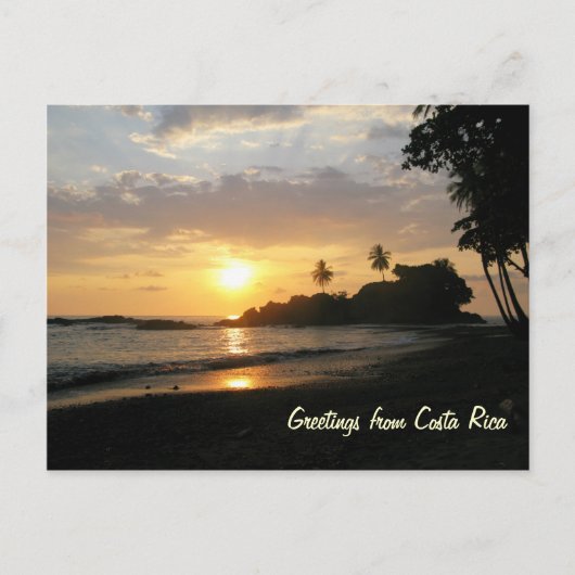 Costa Rica Sunset Briefkaart (Voorkant)
