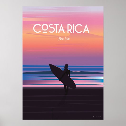 Costa Rica surf strandstrand poster (Voorkant)