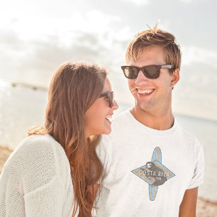 Costa Rica Surfen luiaard blauw T-shirt