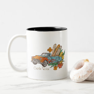 Costa Rica Surfer  Tweekleurige Koffiemok