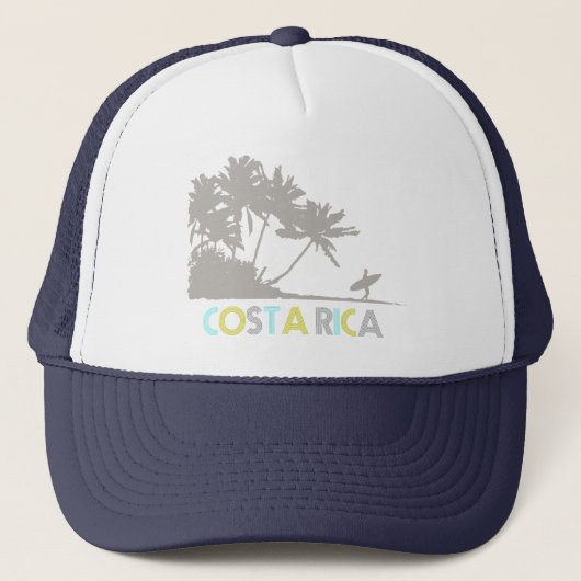Costa Rica Surfers Tropisch Beach Souvenir Trucker Pet (Voorkant)