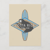 Costa Rica Surfing Sloth Postcard Briefkaart (Voorkant)