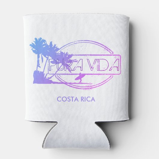 Costa Rica Surfing Surfer Pura Vida Blikjeskoeler (Achterkant)