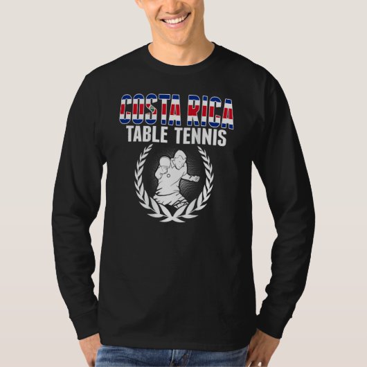 Costa Rica Table Tennis Fans Costa Rican Ping Pong T-shirt (Voorkant)