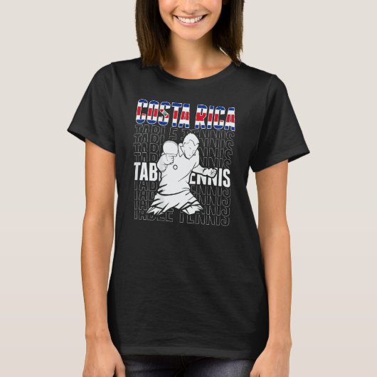 Costa Rica Table Tennis Support Costa Rican Ping T-shirt (Voorkant)