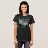 Costa Rica The Perfect Wave Retro Surfing T-shirt (Voorkant volledig)