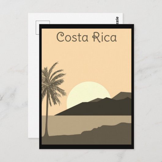 Costa Rica Tropical Beach Retro Reizen Briefkaart (Voorkant / Achterkant)