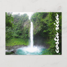 Costa Rica Tropical Blue Waterfall Briefkaart