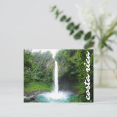 Costa Rica Tropical Blue Waterfall Briefkaart (Staand voorkant)