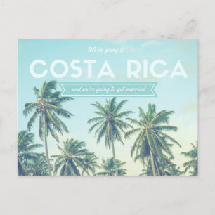 Costa Rica Tropical Wedding Beach Bewaar de data Aankondigingskaart
