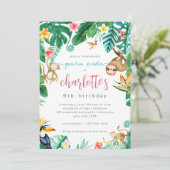 Costa Rica Tropisch Oerwoud Kids Verjaardagsfeest Kaart (Staand voorkant)