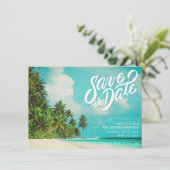 Costa Rica Tropisch Strand Huwelijk Bewaar De Datu Save The Date (Staand voorkant)
