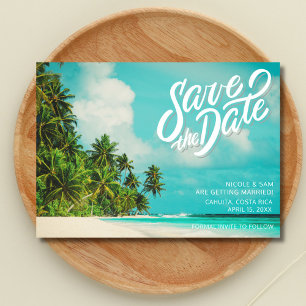 Costa Rica Tropisch Strand Huwelijk Save The Date