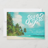 Costa Rica Tropisch Strand Huwelijk Save The Date (Voorkant)