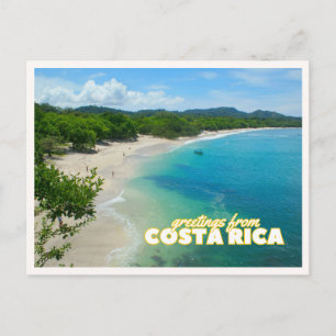 Costa Rica Tropisch Strand Vintage Retro Groet Briefkaart