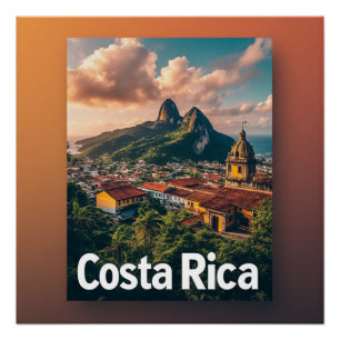 🌴 Costa Rica Tropische Strandstad Reisliefhebbers Perfect Poster