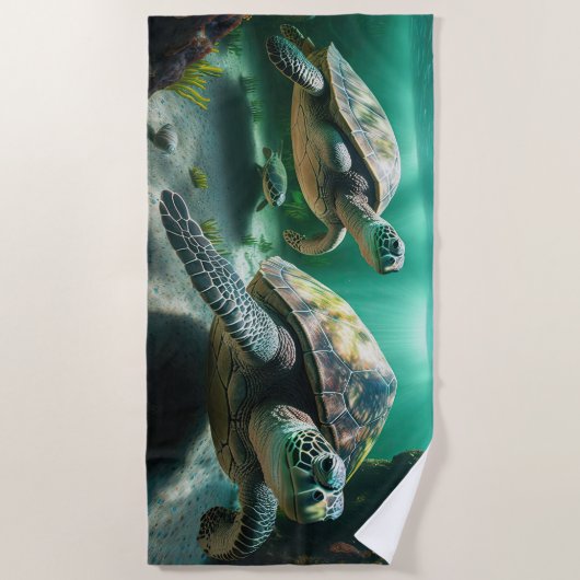 Costa Rica Turtle Towel Strandlaken (Voorkant)