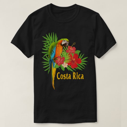 Costa Rica Vacation Parrot Tropische Bloemen T-shirt (Design voorkant)