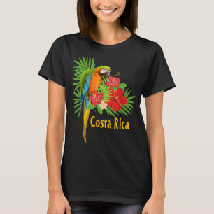 Costa Rica Vacation Parrot Tropische Bloemen T-shirt