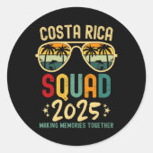 Costa Rica Vakantie Squad 2025 Familie Vakantie Tr Ronde Sticker (Voorkant)