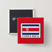 Costa Rica Vierkante Button 5,1 Cm (Voorkant /achterkant)