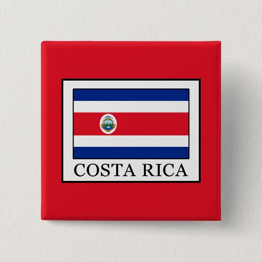 Costa Rica Vierkante Button 5,1 Cm (Voorkant)