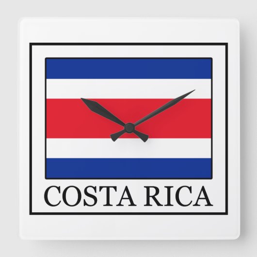 Costa Rica Vierkante Klok (Voorkant)