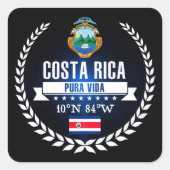 Costa Rica Vierkante Sticker (Voorkant)