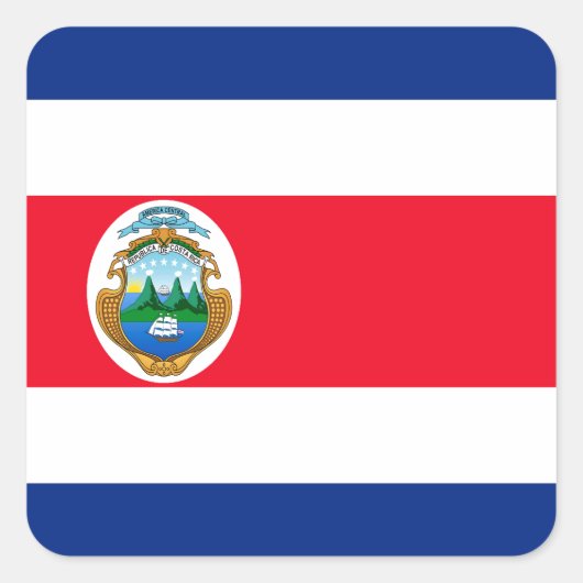 Costa Rica Vierkante Sticker (Voorkant)