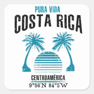 Costa Rica Vierkante Sticker