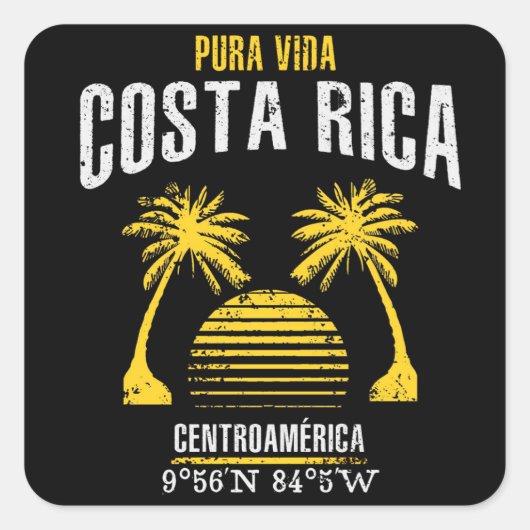 Costa Rica Vierkante Sticker (Voorkant)