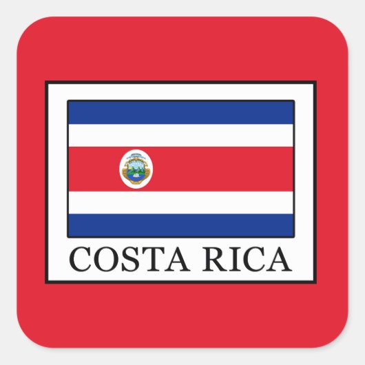 Costa Rica Vierkante Sticker (Voorkant)