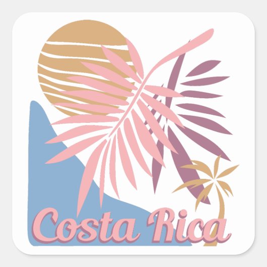 Costa Rica Vierkante Sticker (Voorkant)