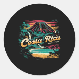 Costa Rica Vintage 70s Retro Throwback Familie Vac Ronde Sticker
