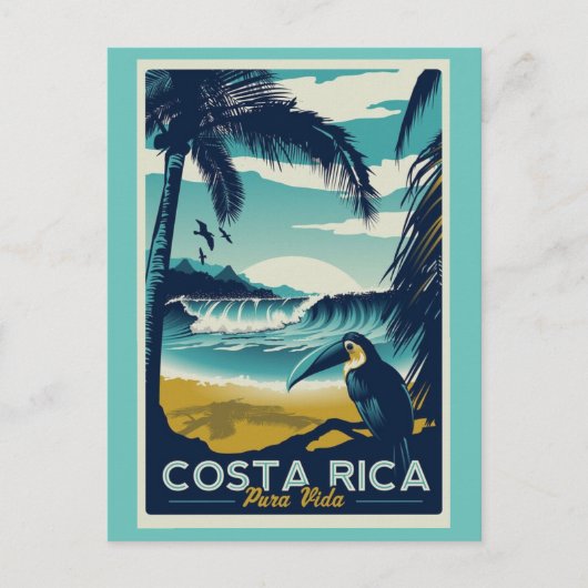 Costa Rica Vintage-briefkaart Briefkaart (Voorkant)