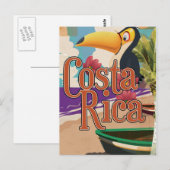 Costa Rica vintage-poster Briefkaart (Voorkant / Achterkant)