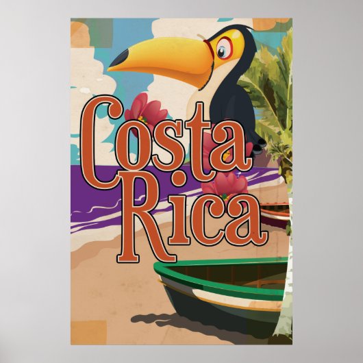 Costa Rica vintage-poster Poster (Voorkant)