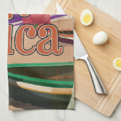 Costa Rica vintage-poster Theedoek (Quarter Fold)