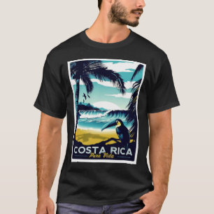 Costa Rica Vintage Reis en toerisme adverteren T-shirt