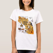 Costa Rica vintage reiskaart T-shirt (Voorkant)