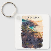Costa Rica Vintage reislandschap Sleutelhanger (Voorkant)
